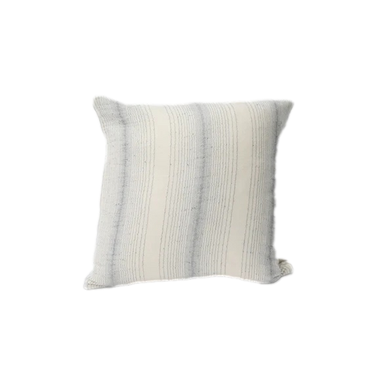 Vintage Blue + Cream Fabric Throw Pillow - 20x20