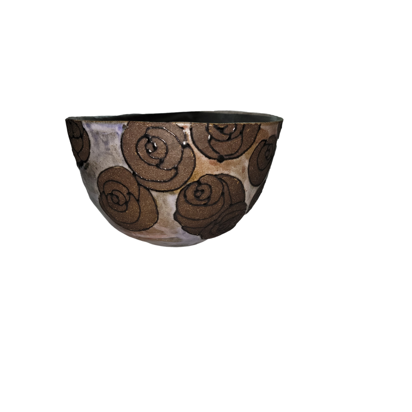 Hand Painted Floral Terracotta Bowl