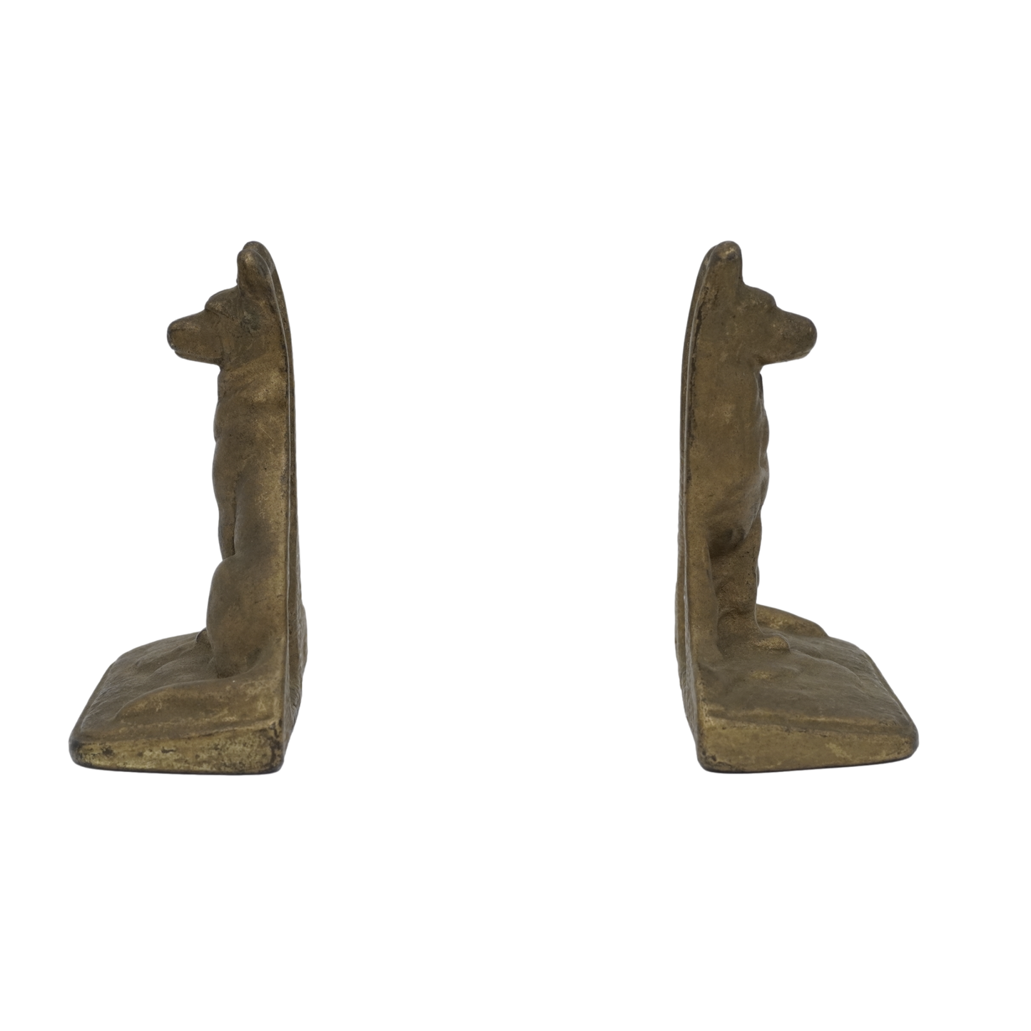 Brass Dog Book Ends