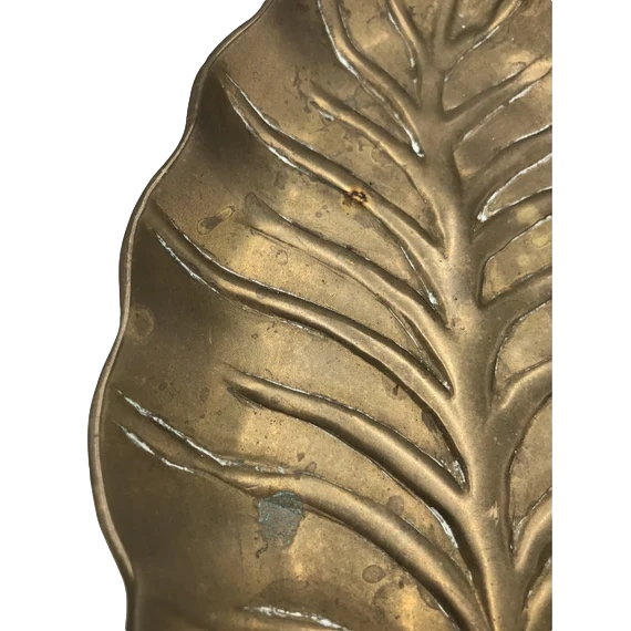 1950's Mid Century Brass Leaf Tray