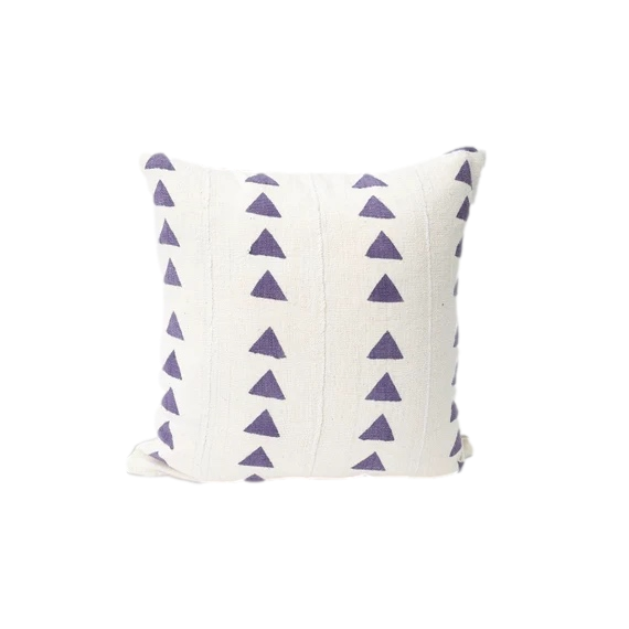 Mudcloth Fabric Purple Geometric Pattern Throw Pillows